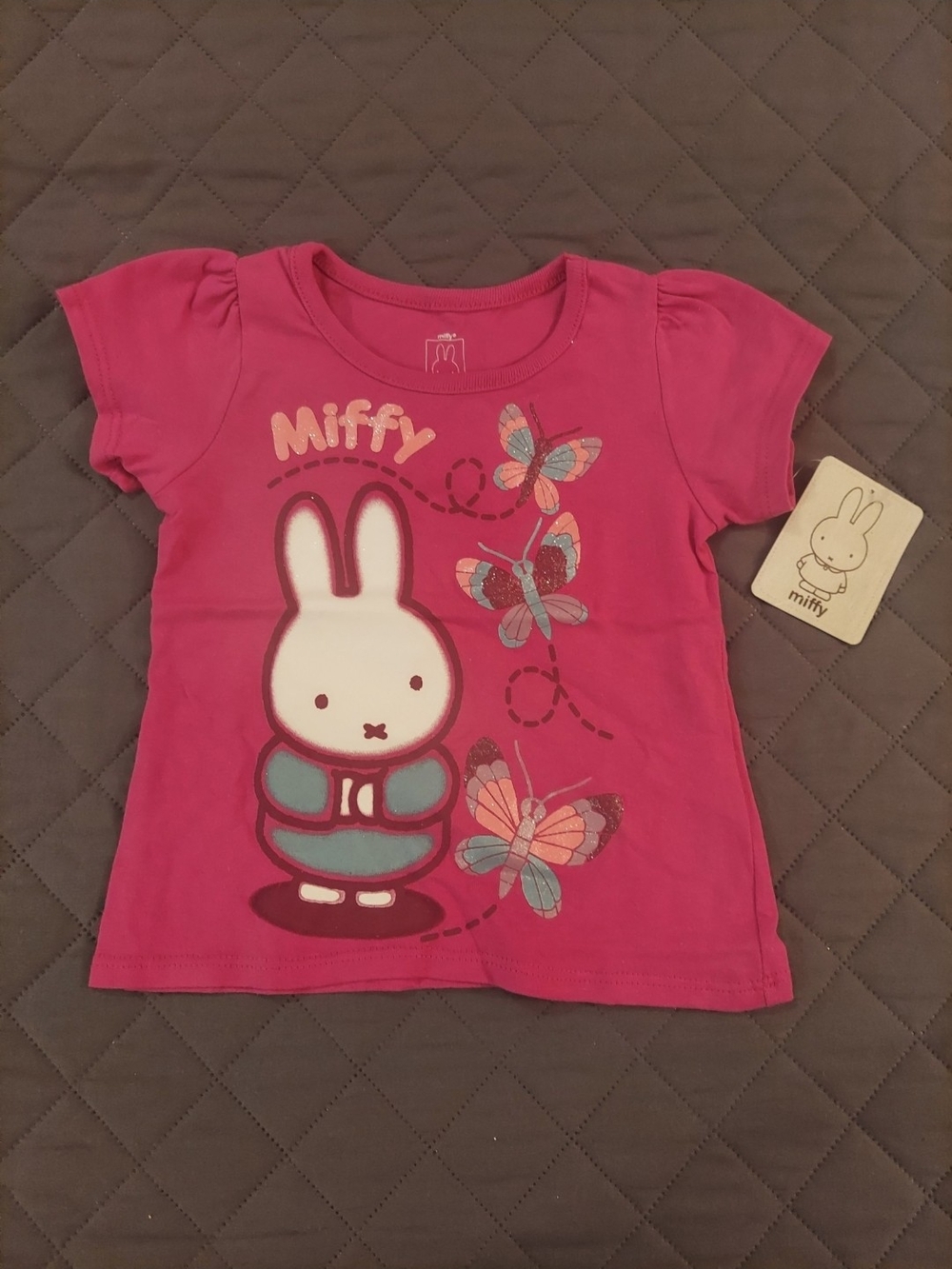 miffy Pink Short-Sleeve Tee with Miffy and Butterflies